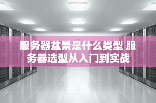 服务器盆景是什么类型 服务器选型从入门到实战