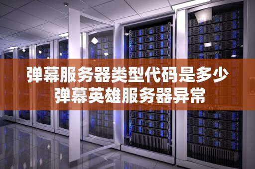 弹幕服务器类型代码是多少 弹幕英雄服务器异常