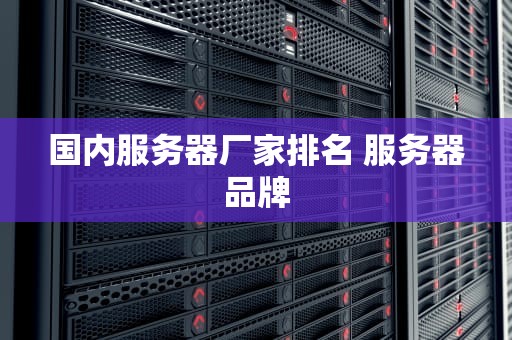 国内服务器厂家排名 服务器品牌