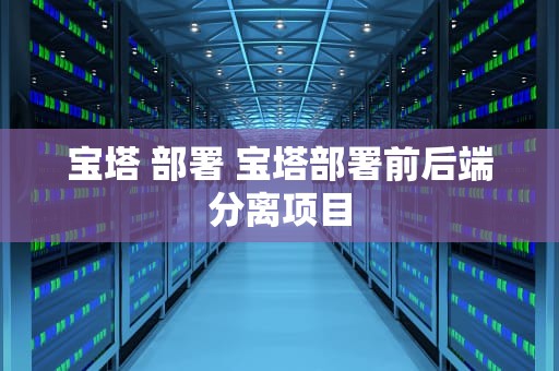 宝塔 部署 宝塔部署前后端分离项目
