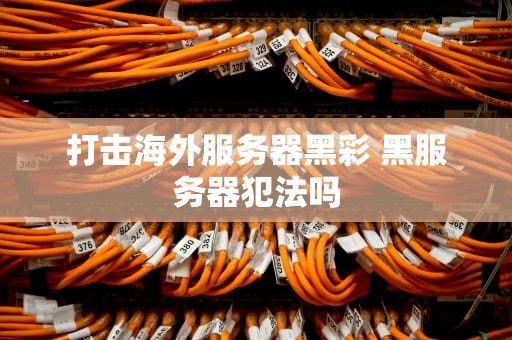 打击海外服务器黑彩 黑服务器犯法吗