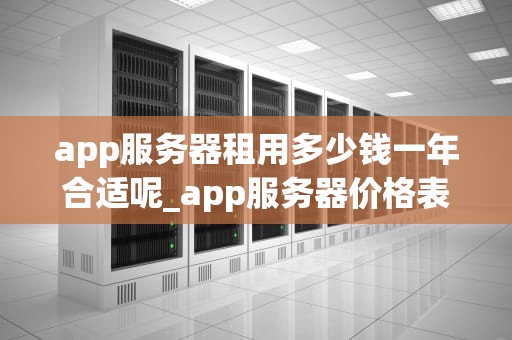 app服务器租用多少钱一年合适呢_app服务器价格表_App服务器租用一年的费用分析