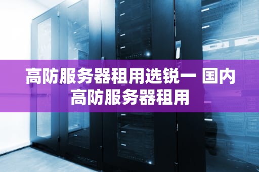 高防服务器租用选锐一 国内高防服务器租用