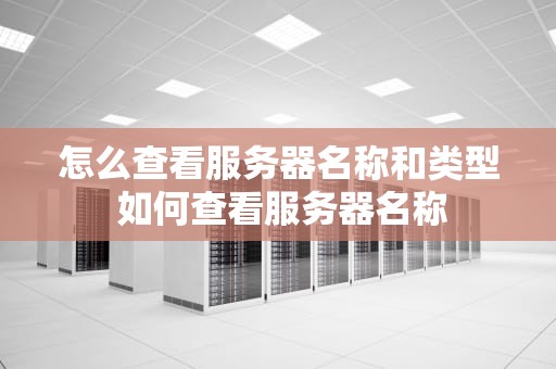 怎么查看服务器名称和类型 如何查看服务器名称