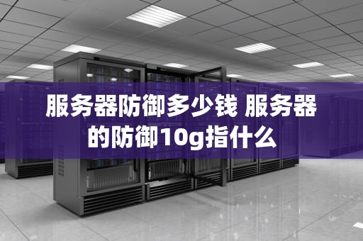 服务器防御多少钱 服务器的防御10g指什么