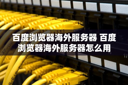 百度浏览器海外服务器 百度浏览器海外服务器怎么用