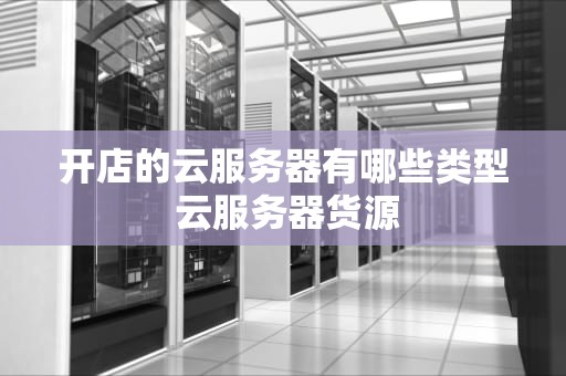 开店的云服务器有哪些类型 云服务器货源