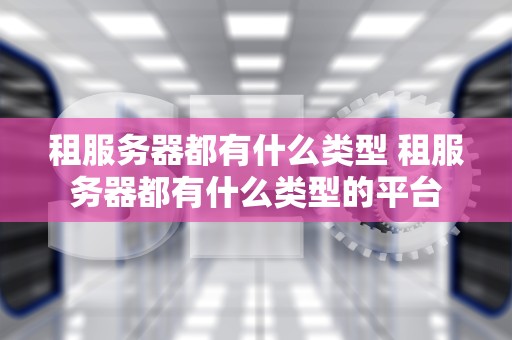 租服务器都有什么类型 租服务器都有什么类型的平台