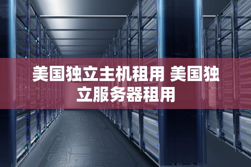 美国独立主机租用 美国独立服务器租用