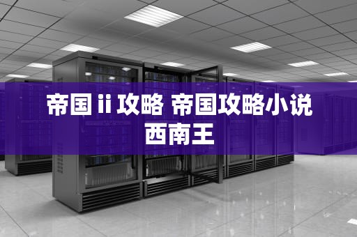 帝国ⅱ攻略 帝国攻略小说西南王