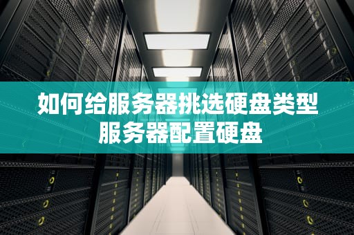 如何给服务器挑选硬盘类型 服务器配置硬盘