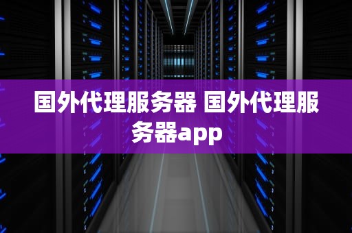 国外代理服务器 国外代理服务器app