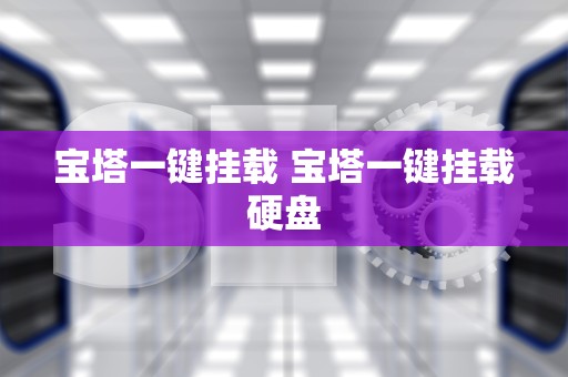 宝塔一键挂载 宝塔一键挂载硬盘
