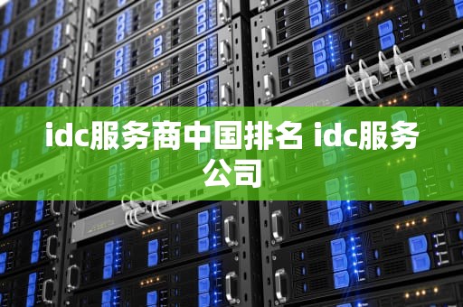idc服务商中国排名 idc服务公司