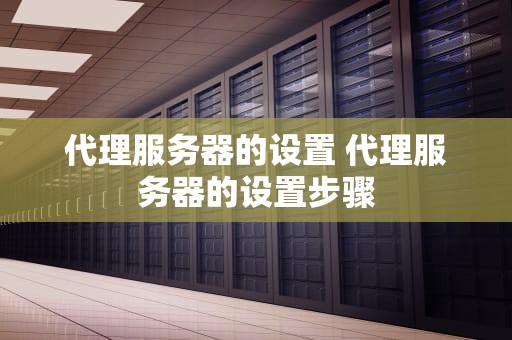 代理服务器的设置 代理服务器的设置步骤