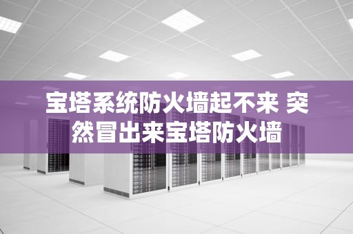 宝塔系统防火墙起不来 突然冒出来宝塔防火墙