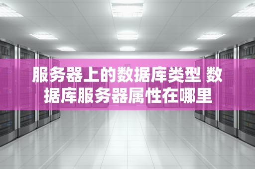 服务器上的数据库类型 数据库服务器属性在哪里