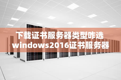 下载证书服务器类型咋选 windows2016证书服务器