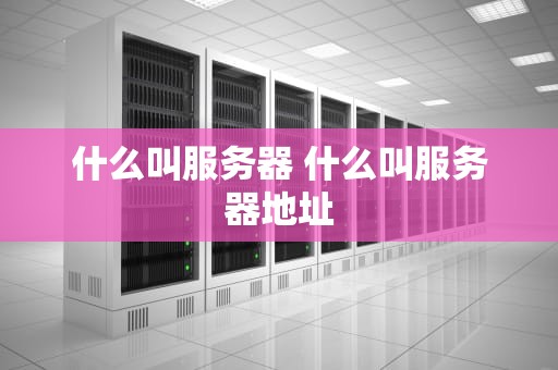 什么叫服务器 什么叫服务器地址