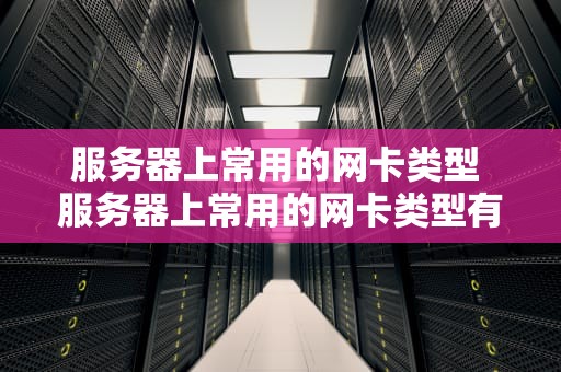 服务器上常用的网卡类型 服务器上常用的网卡类型有