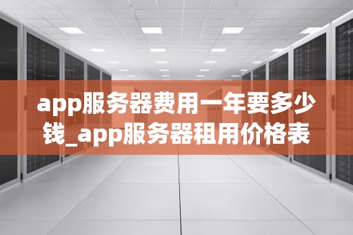 app服务器费用一年要多少钱_app服务器租用价格表_App服务器费用一年要多少钱？