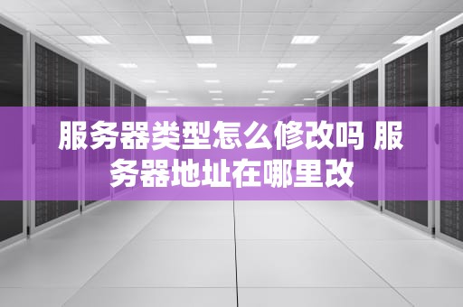 服务器类型怎么修改吗 服务器地址在哪里改
