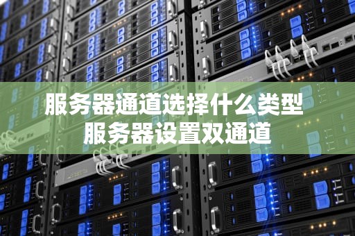 服务器通道选择什么类型 服务器设置双通道