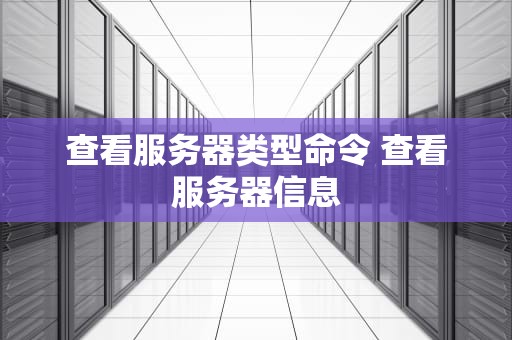 查看服务器类型命令 查看服务器信息