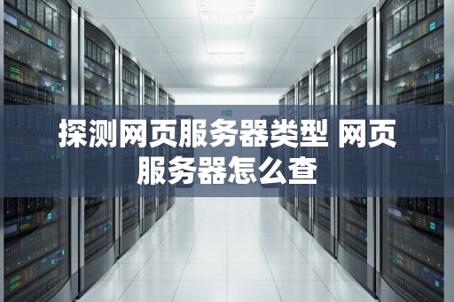 探测网页服务器类型 网页服务器怎么查