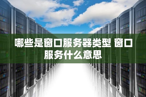 哪些是窗口服务器类型 窗口服务什么意思