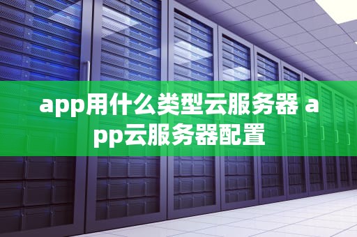 app用什么类型云服务器 app云服务器配置
