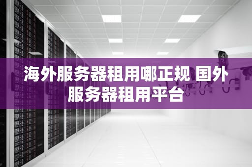 海外服务器租用哪正规 国外服务器租用平台