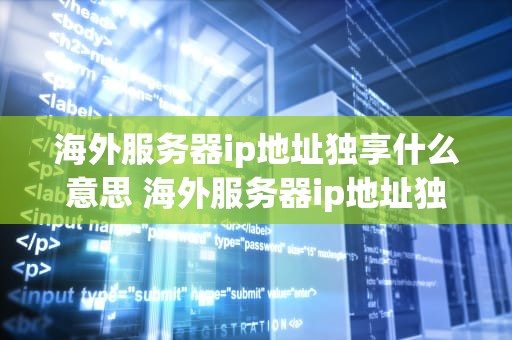 海外服务器ip地址独享什么意思 海外服务器ip地址独享什么意思啊