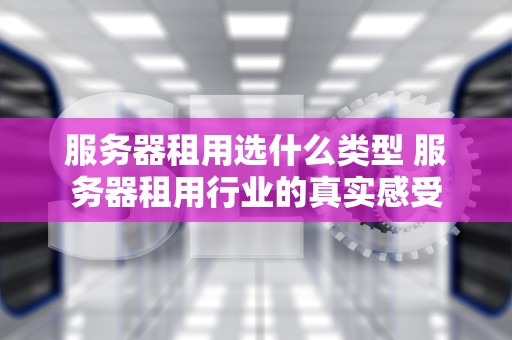 服务器租用选什么类型 服务器租用行业的真实感受