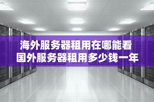 海外服务器租用在哪能看 国外服务器租用多少钱一年