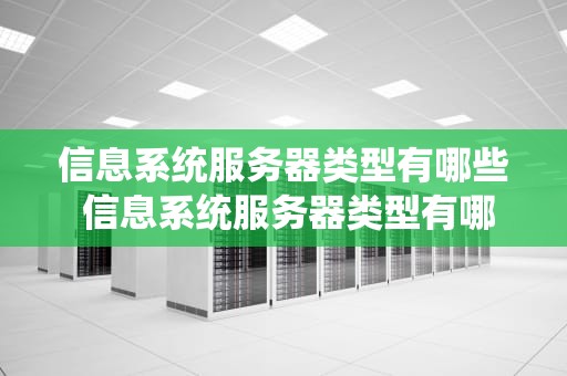 信息系统服务器类型有哪些 信息系统服务器类型有哪些特点
