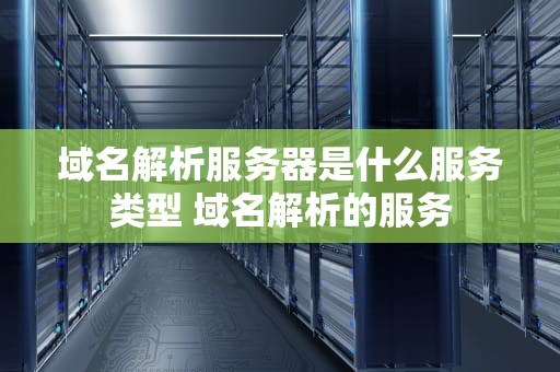 域名解析服务器是什么服务类型 域名解析的服务