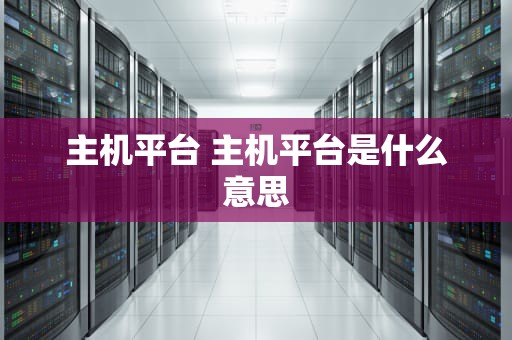 主机平台 主机平台是什么意思
