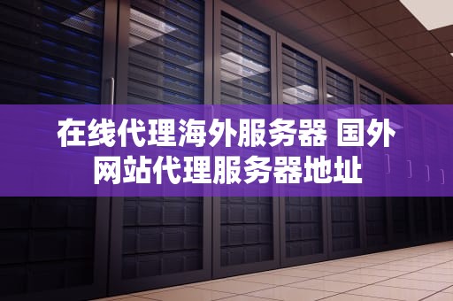 在线代理海外服务器 国外网站代理服务器地址