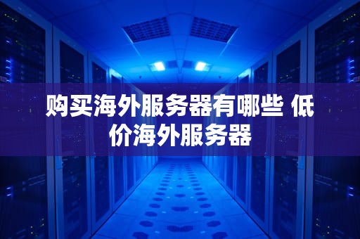 购买海外服务器有哪些 低价海外服务器