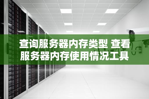 查询服务器内存类型 查看服务器内存使用情况工具
