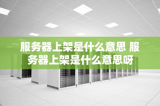 服务器上架是什么意思 服务器上架是什么意思呀