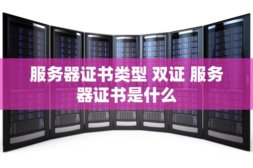服务器证书类型 双证 服务器证书是什么