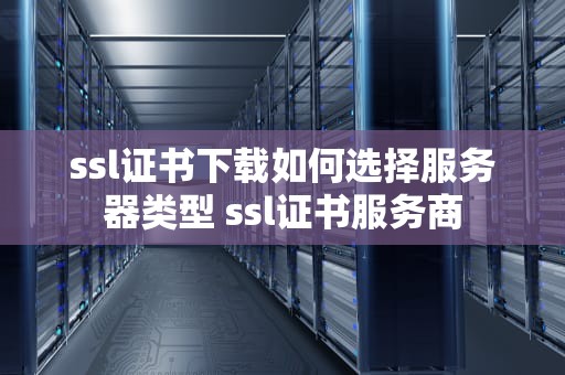 ssl证书下载如何选择服务器类型 ssl证书服务商