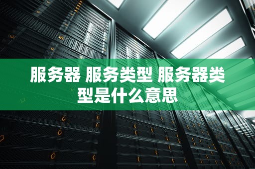 服务器 服务类型 服务器类型是什么意思