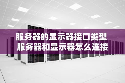 服务器的显示器接口类型 服务器和显示器怎么连接
