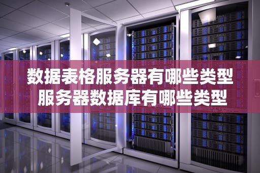 数据表格服务器有哪些类型 服务器数据库有哪些类型