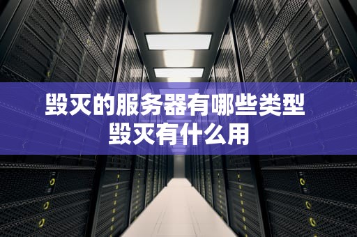 毁灭的服务器有哪些类型 毁灭有什么用