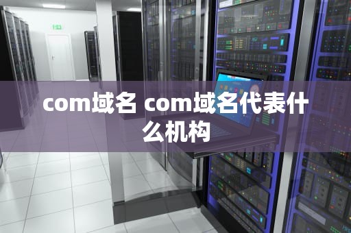 com域名 com域名代表什么机构
