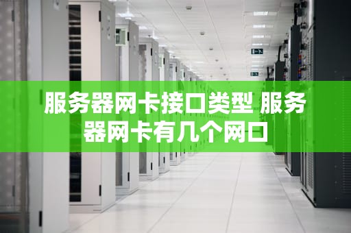 服务器网卡接口类型 服务器网卡有几个网口